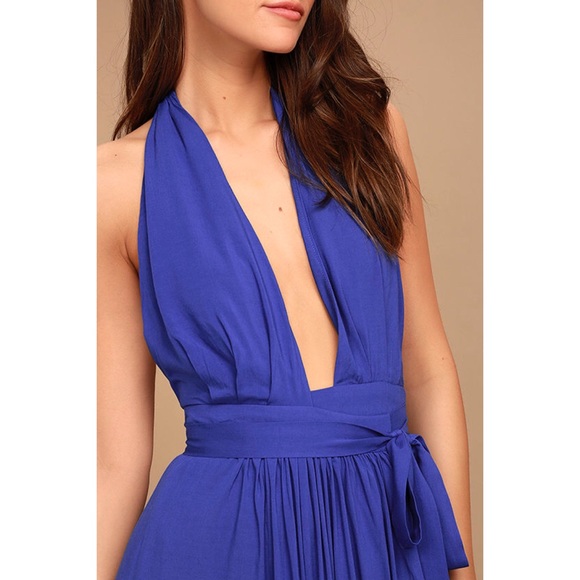 Lulus “Crescendo” Backless Wrap Low Cut Maxi Dress - Picture 5 of 16